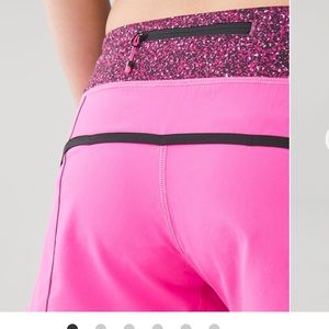 Lululemon pink and black speed shorts